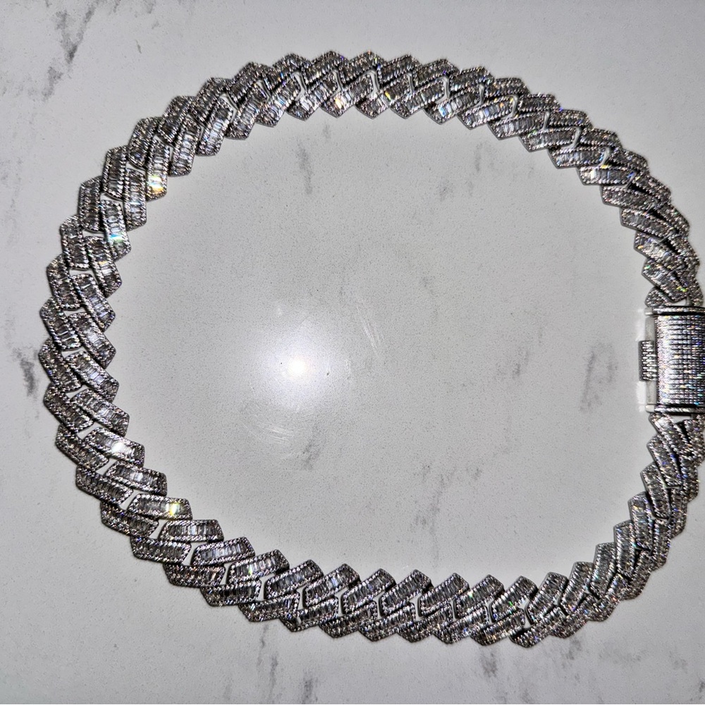 Baguette Chain Necklace 16 inch